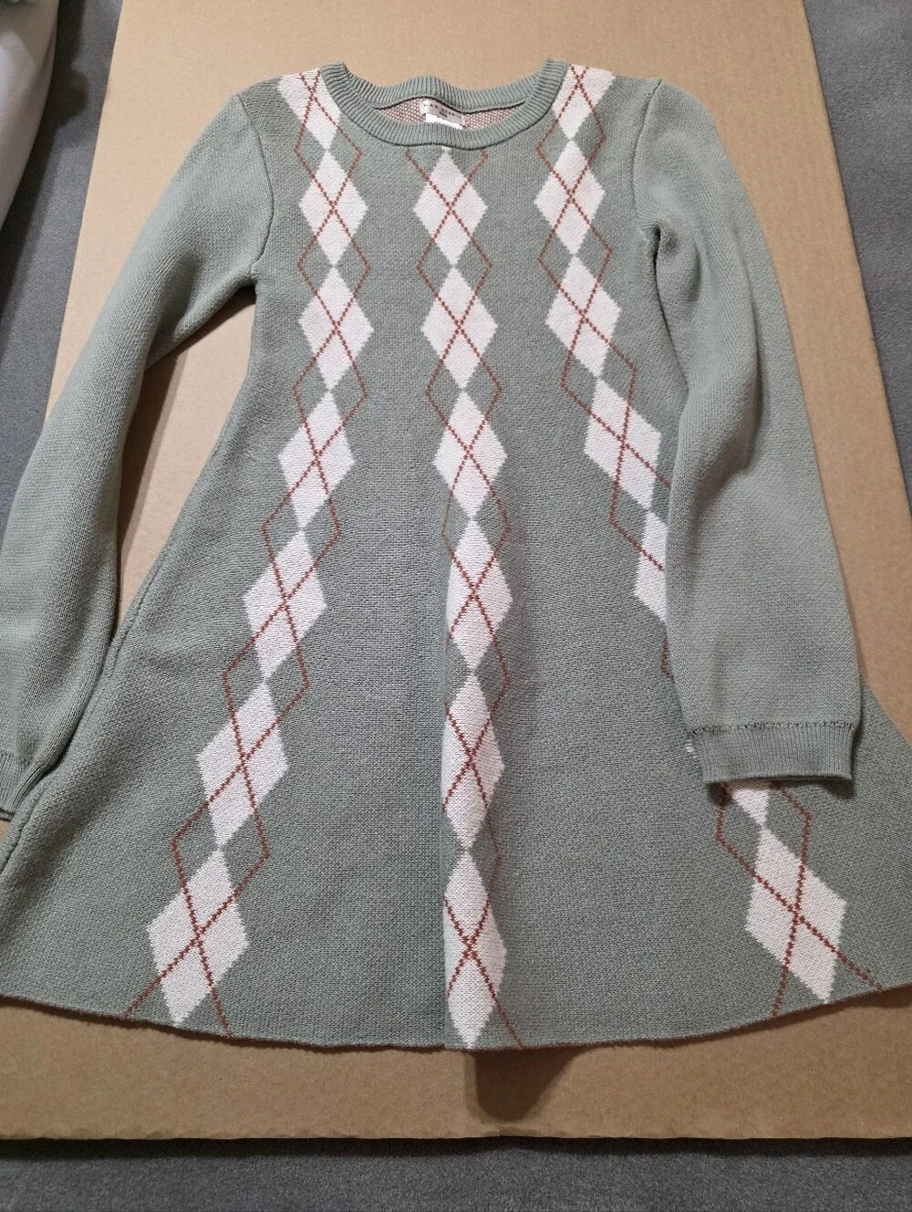 Girl's Max Studio Sage Argyle Knit Sweater Dress - Women